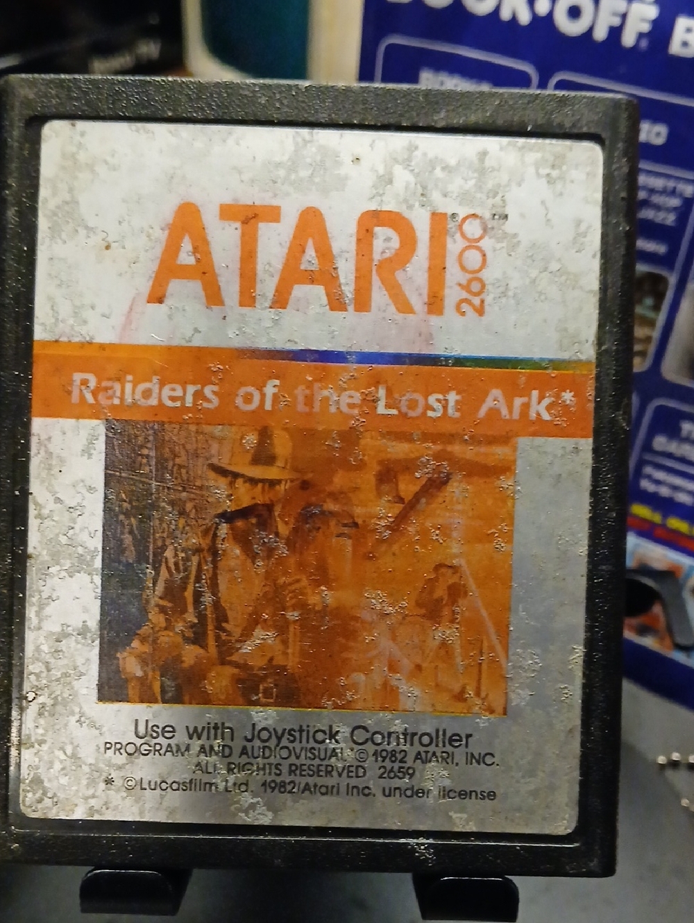 Atari 2600 Raiders of the Lost Ark Game Cartridge - Orange/White